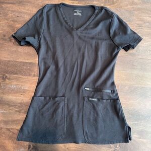 Jaanuu Women's Charcoal V-Neck‎ Short Sleeve Top